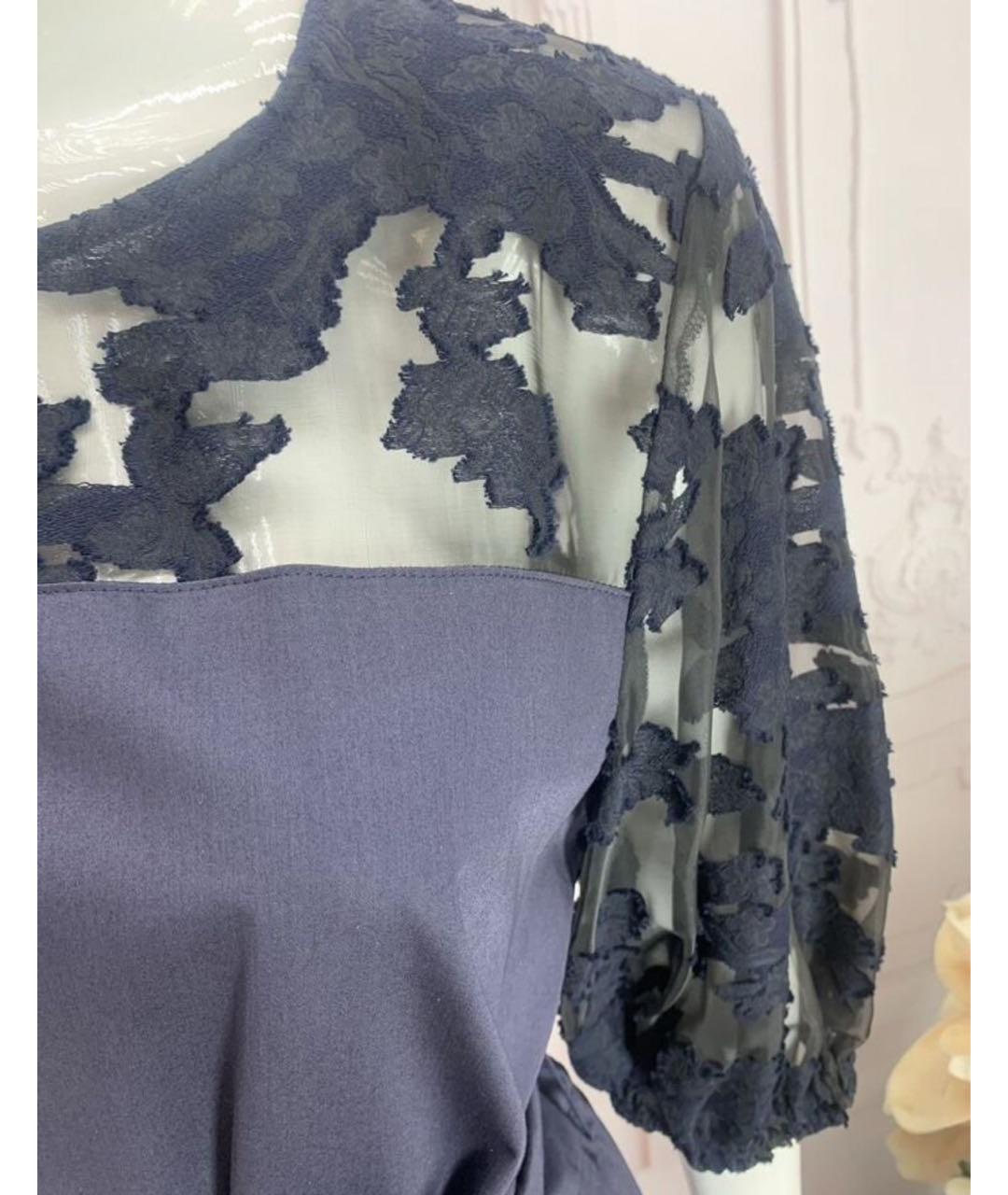 MAX MARA Темно-синее хлопко-эластановое платье, фото 6