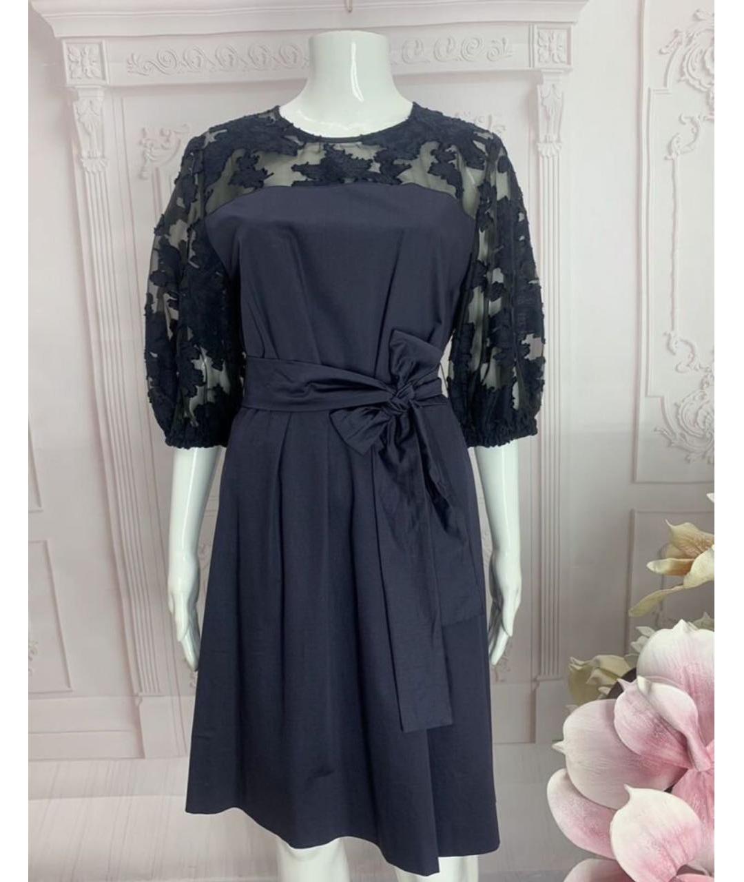MAX MARA Темно-синее хлопко-эластановое платье, фото 8