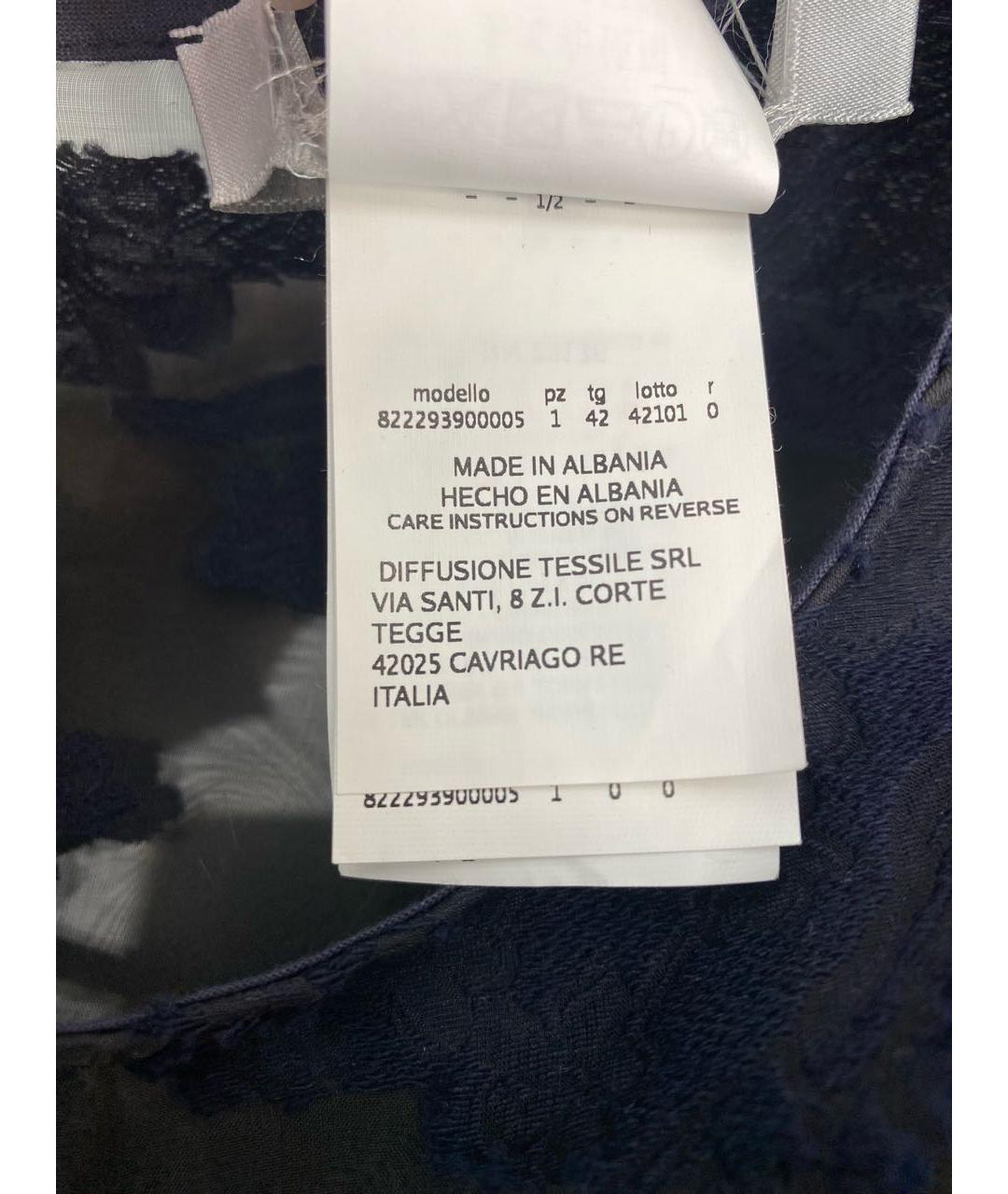 MAX MARA Темно-синее хлопко-эластановое платье, фото 7