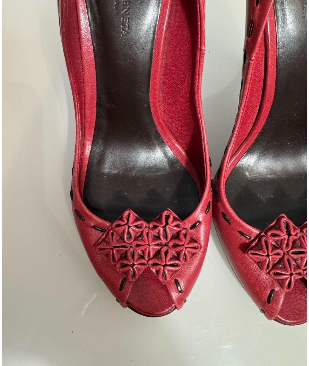 BOTTEGA VENETA Бордовые кожаные туфли, фото 3