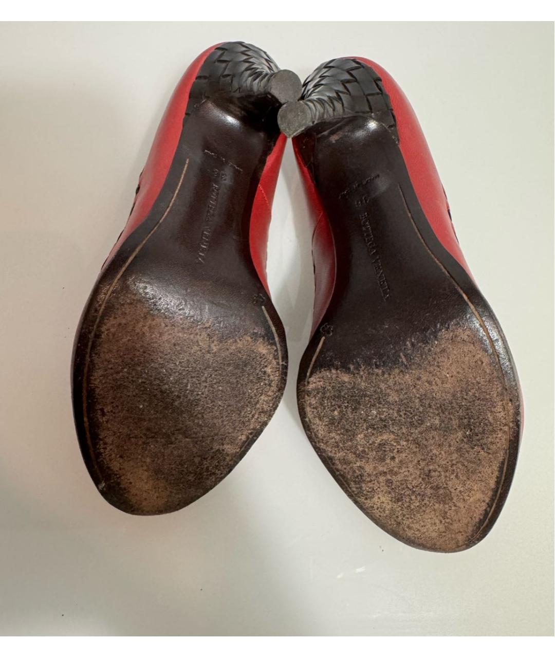 BOTTEGA VENETA Бордовые кожаные туфли, фото 8