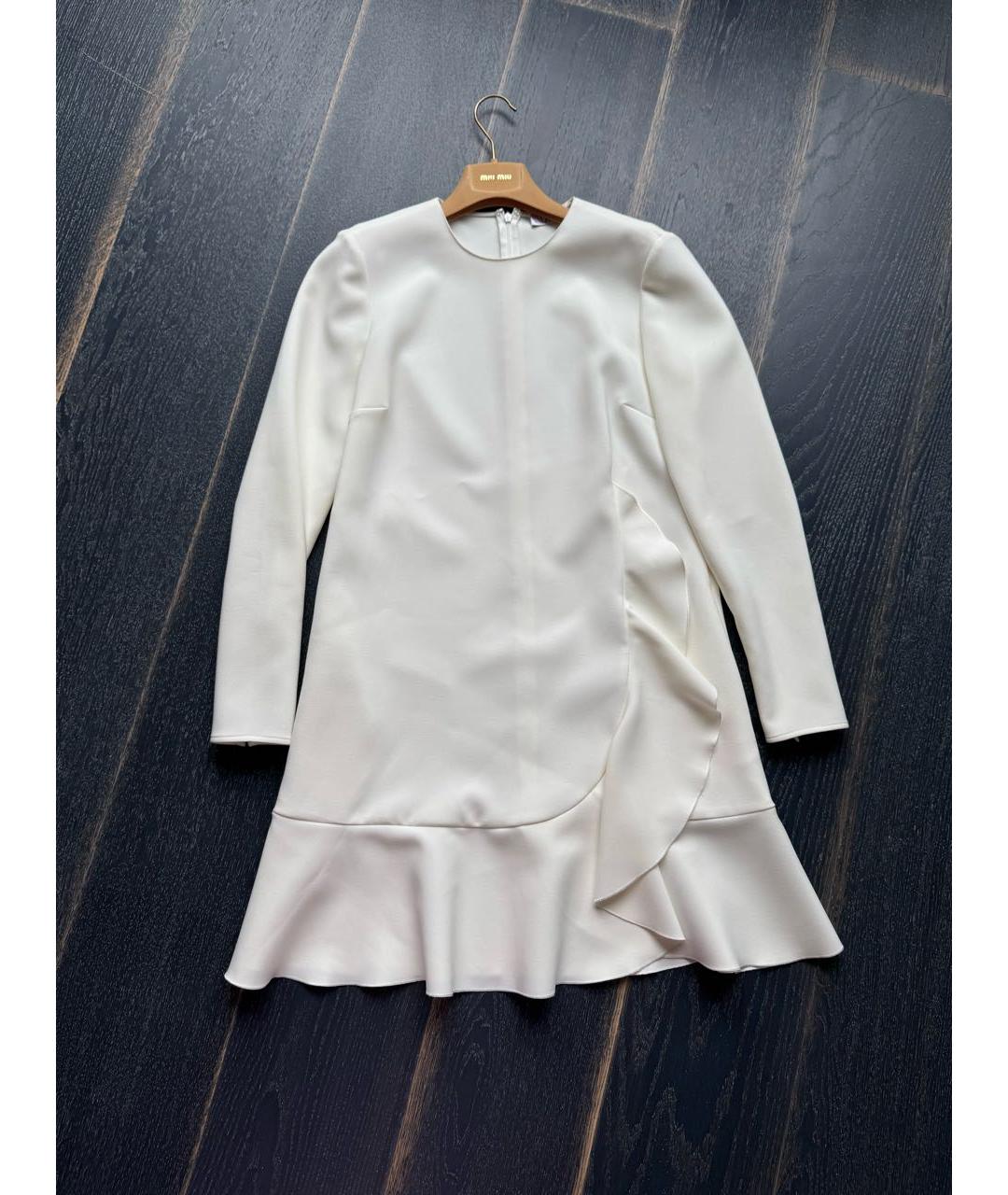 RED VALENTINO Белое полиэстеровое коктейльное платье, фото 7