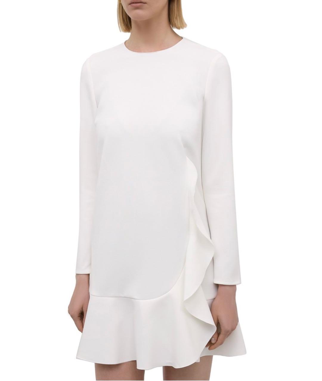 RED VALENTINO Белое полиэстеровое коктейльное платье, фото 8