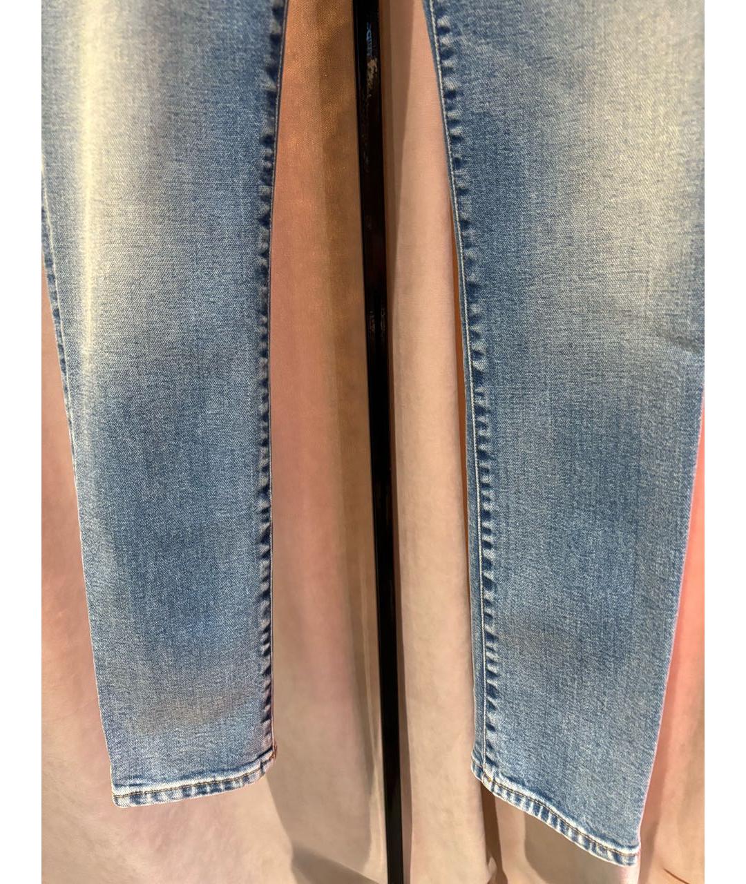 GUCCI Голубые хлопко-эластановые джинсы слим, фото 6