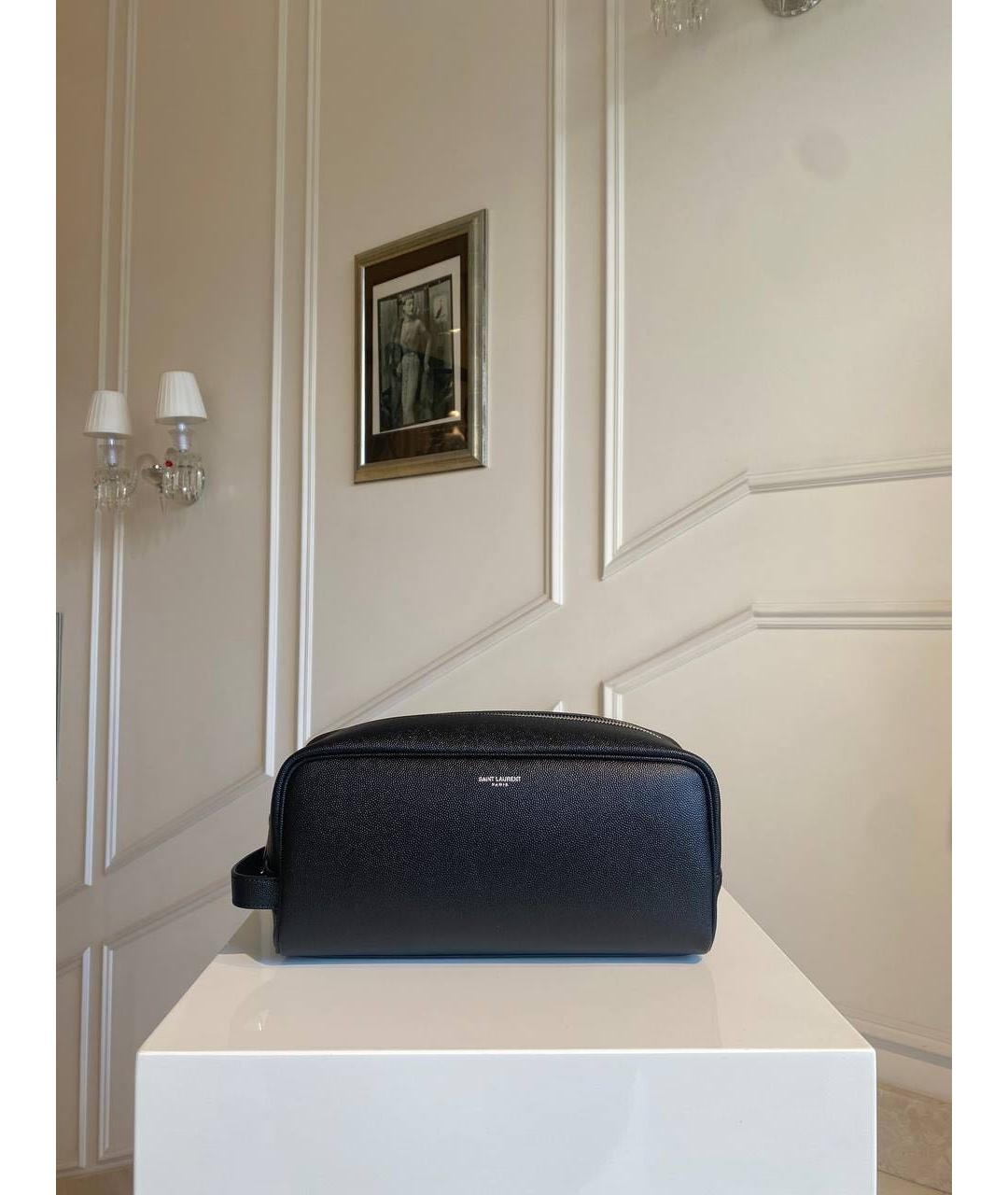 SAINT LAURENT Черная барсетка, фото 2