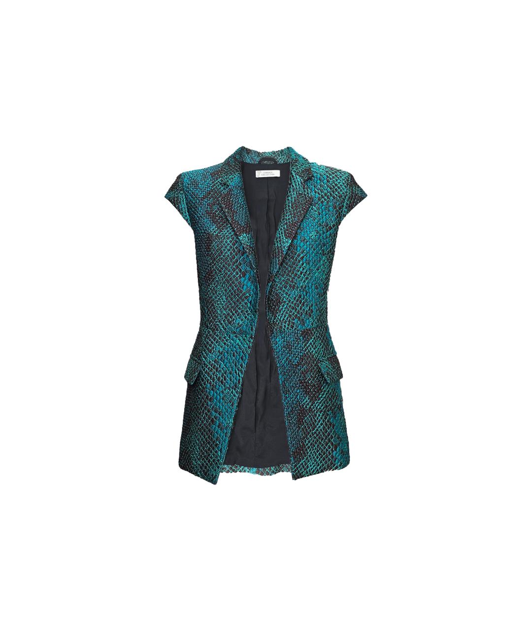 VERSACE COLLECTION Бирюзовый полиэстеровый жакет/пиджак, фото 1