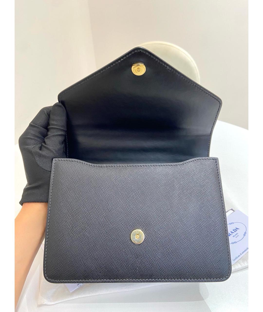 PRADA Черная кожаная сумка через плечо, фото 6