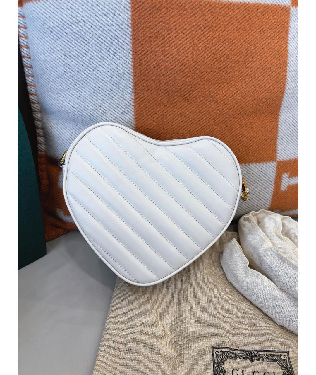 GUCCI Белая кожаная сумка через плечо, фото 4