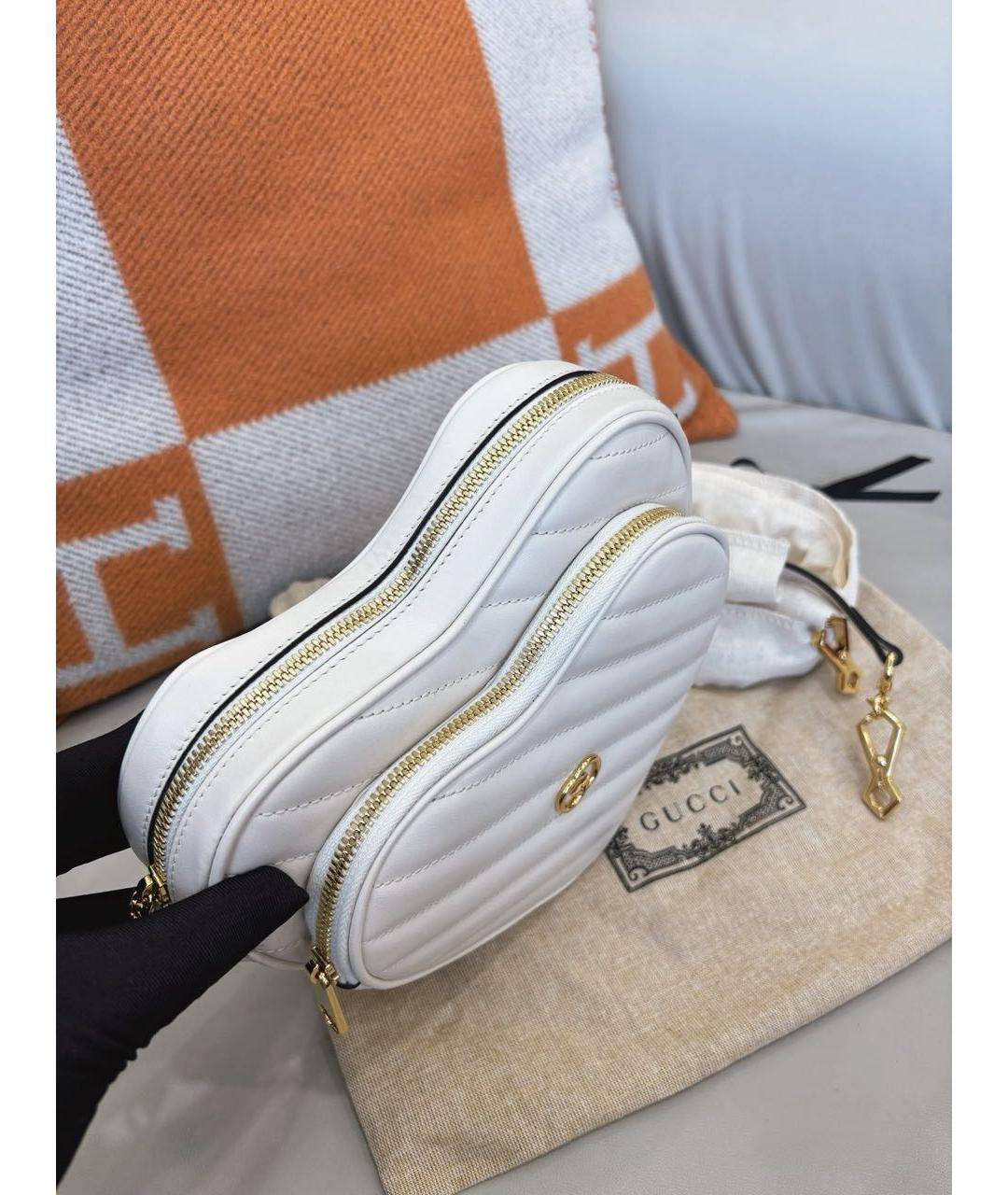 GUCCI Белая кожаная сумка через плечо, фото 8