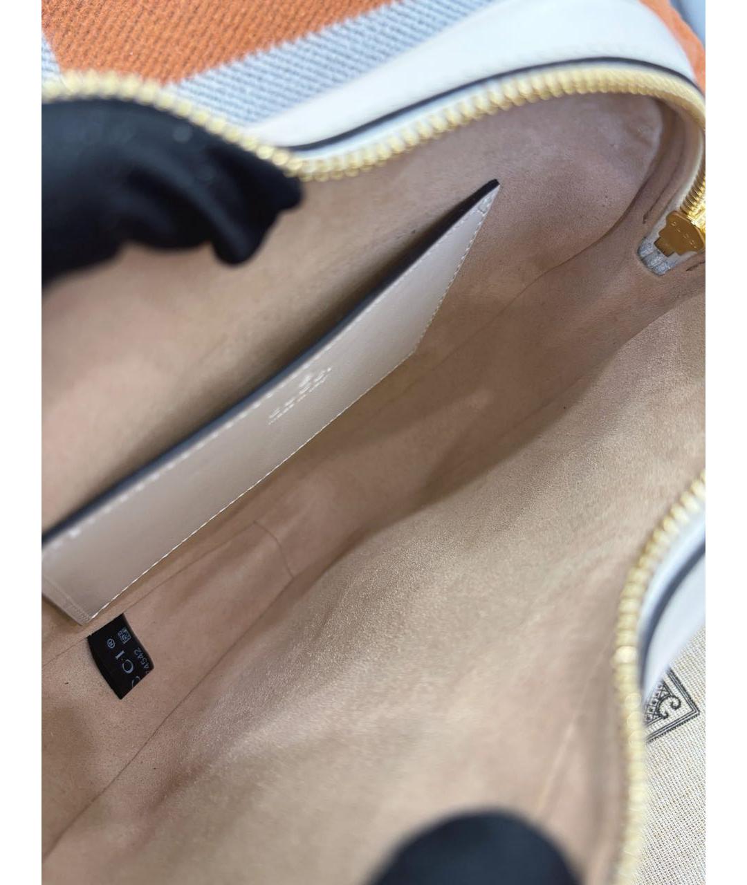 GUCCI Белая кожаная сумка через плечо, фото 7