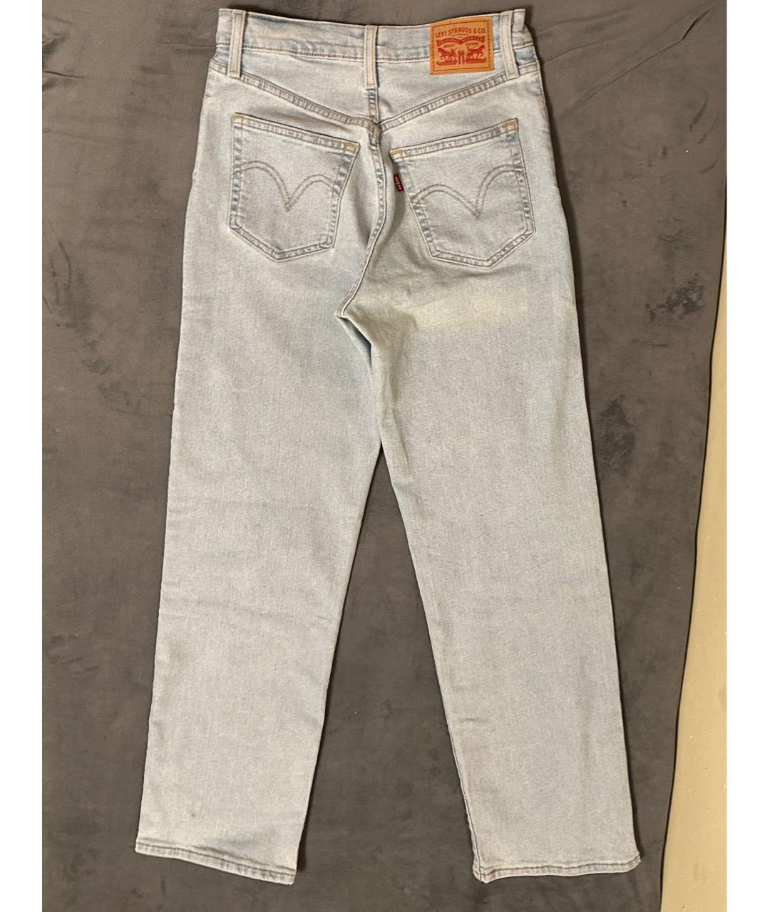 LEVI'S Голубые хлопко-полиэстеровые прямые джинсы, фото 2