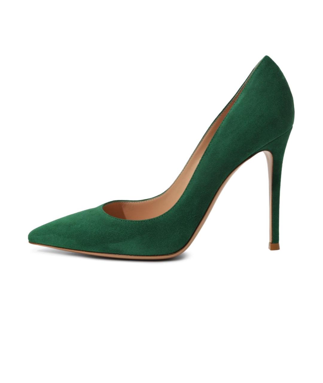 GIANVITO ROSSI Зеленые замшевые туфли, фото 7