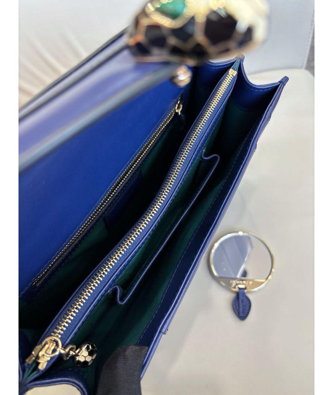 BVLGARI Синяя кожаная сумка через плечо, фото 8