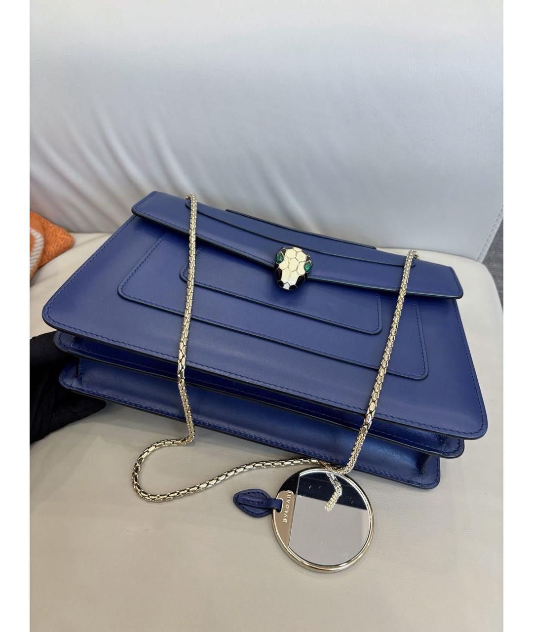 BVLGARI Синяя кожаная сумка через плечо, фото 6