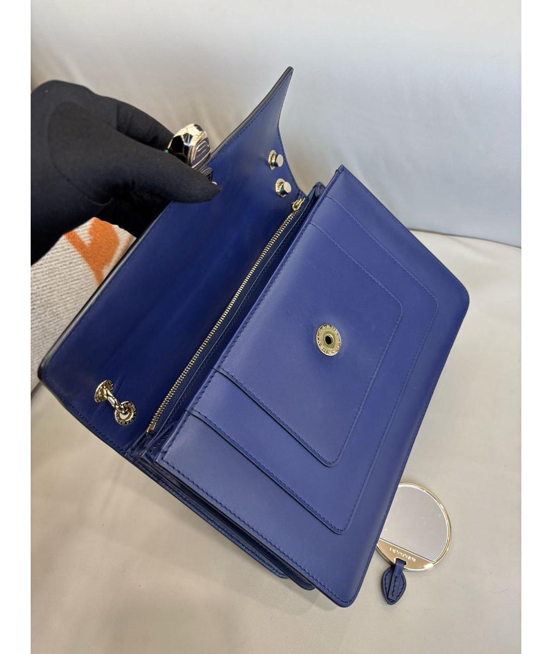 BVLGARI Синяя кожаная сумка через плечо, фото 7