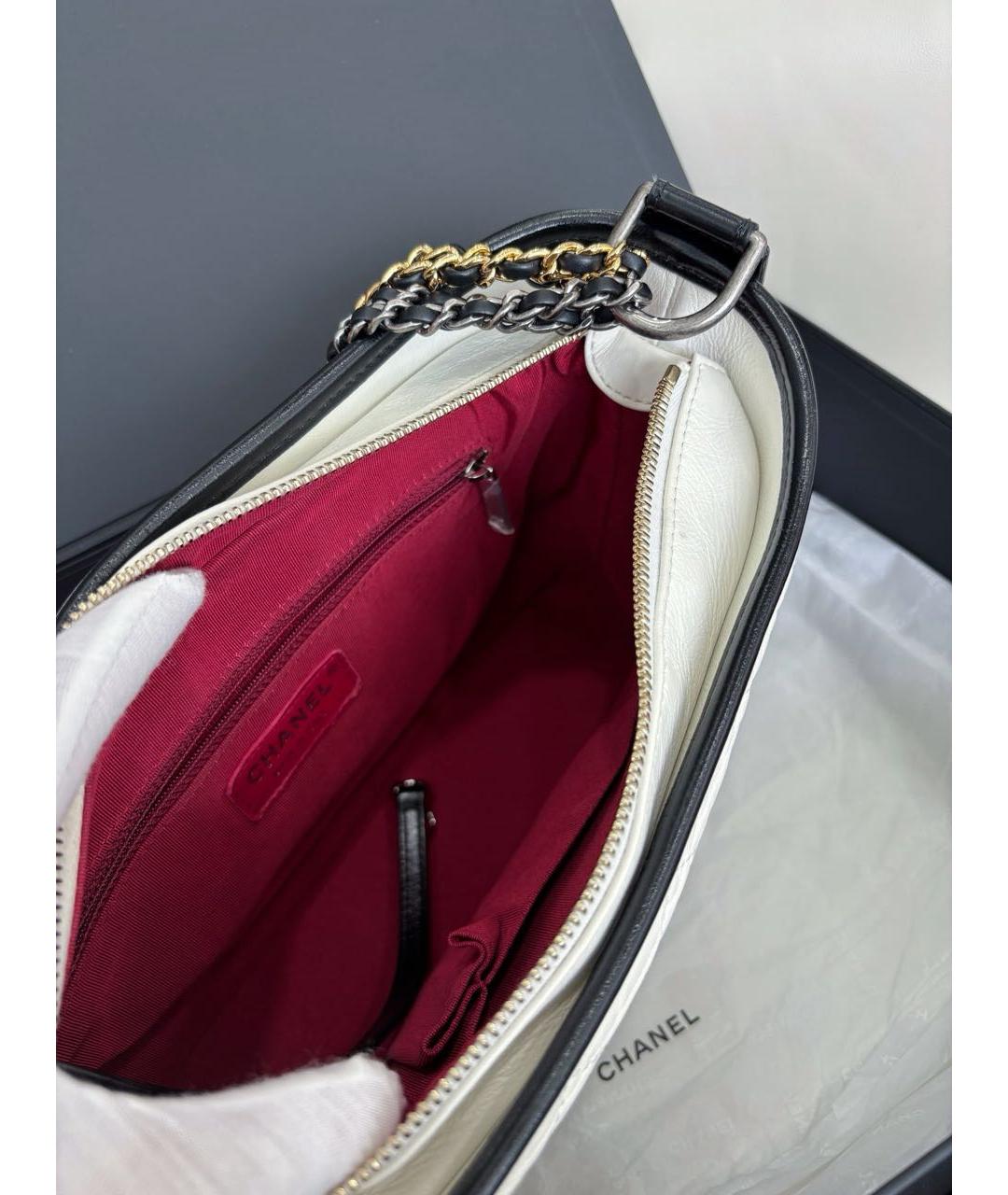 CHANEL Белая кожаная сумка через плечо, фото 7