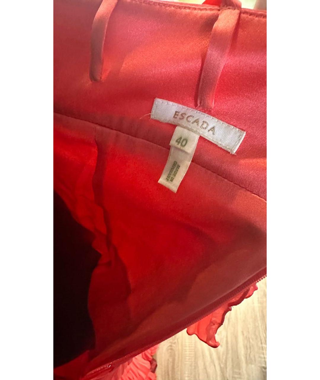 ESCADA Коралловое полиэстеровое вечернее платье, фото 4