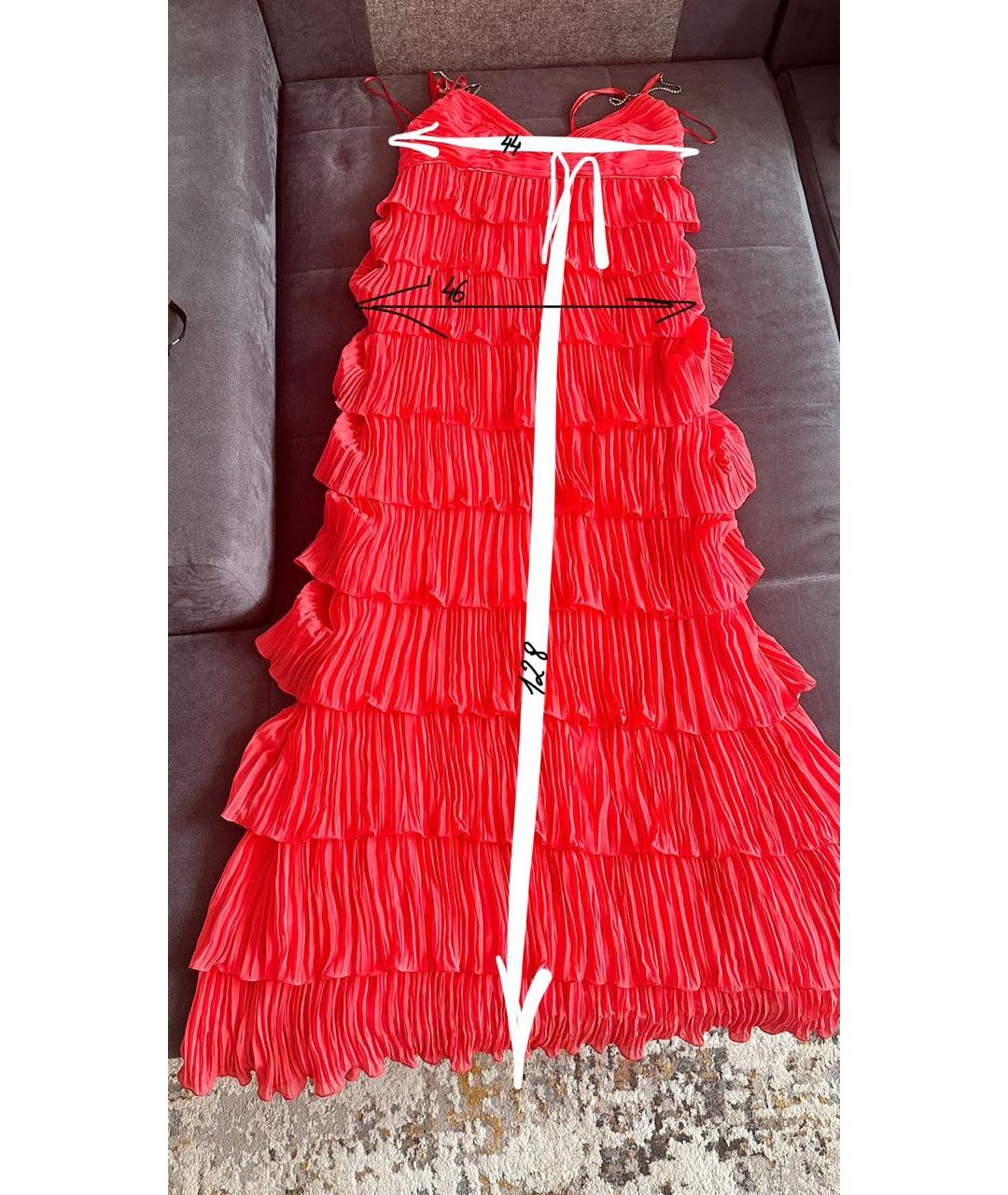 ESCADA Коралловое полиэстеровое вечернее платье, фото 7