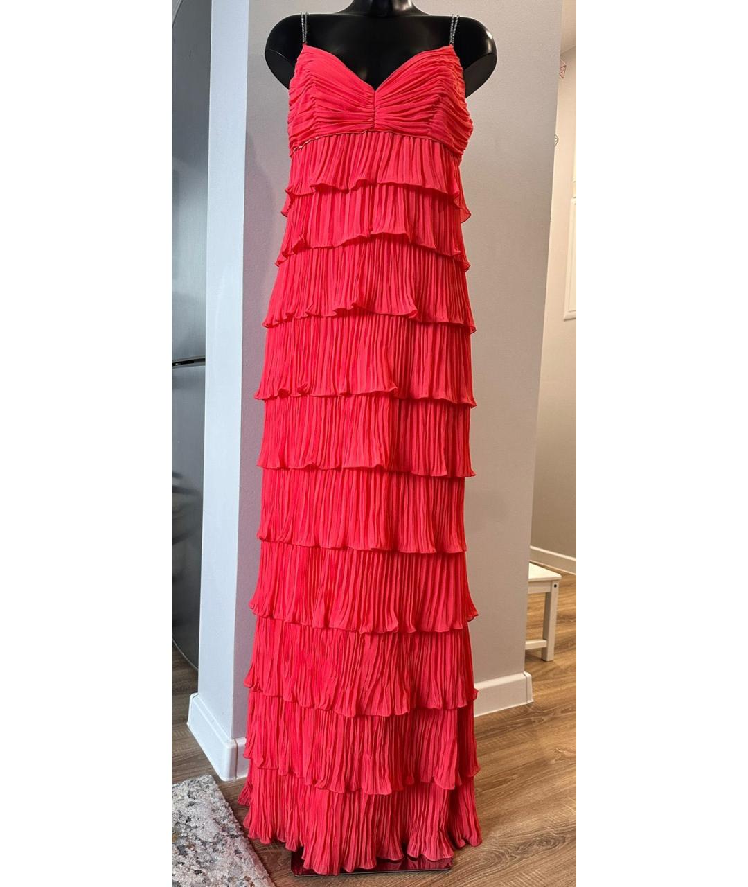 ESCADA Коралловое полиэстеровое вечернее платье, фото 8