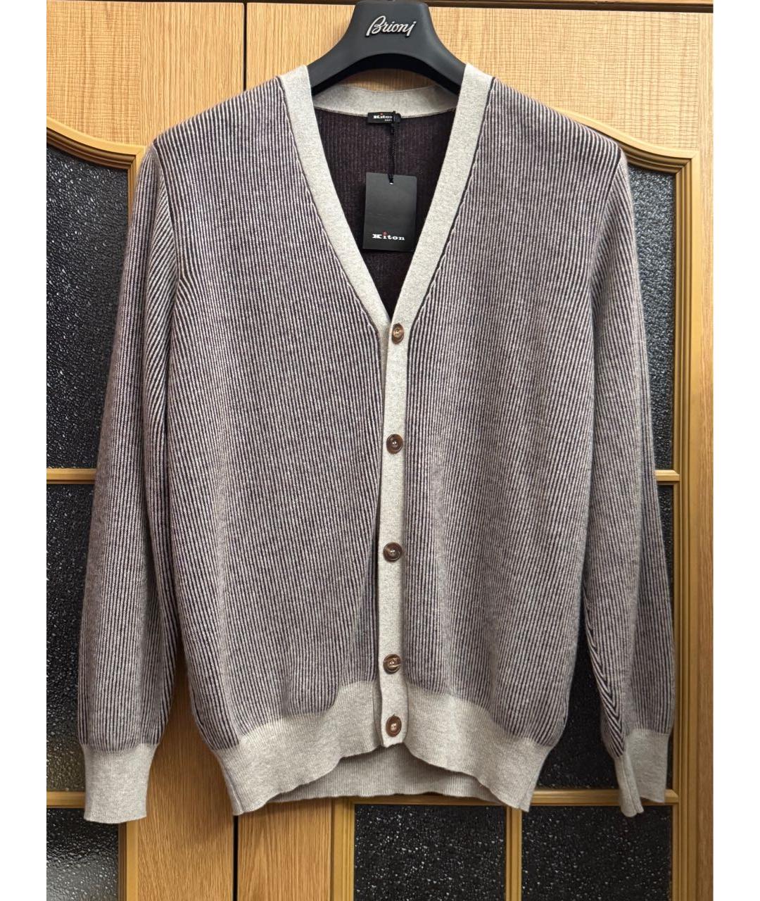 KITON Серый кашемировый кардиган, фото 8