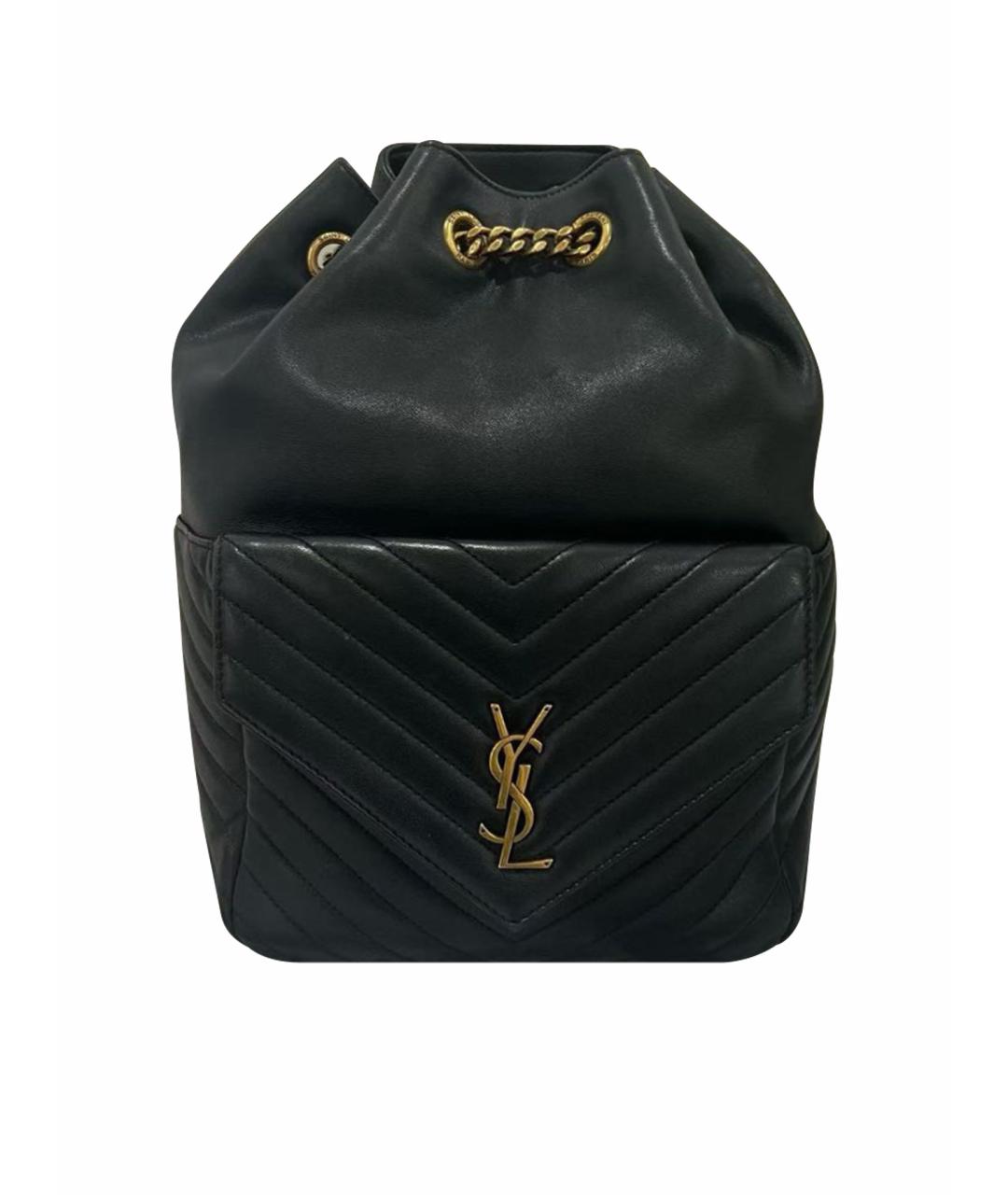SAINT LAURENT Черный кожаный рюкзак, фото 1