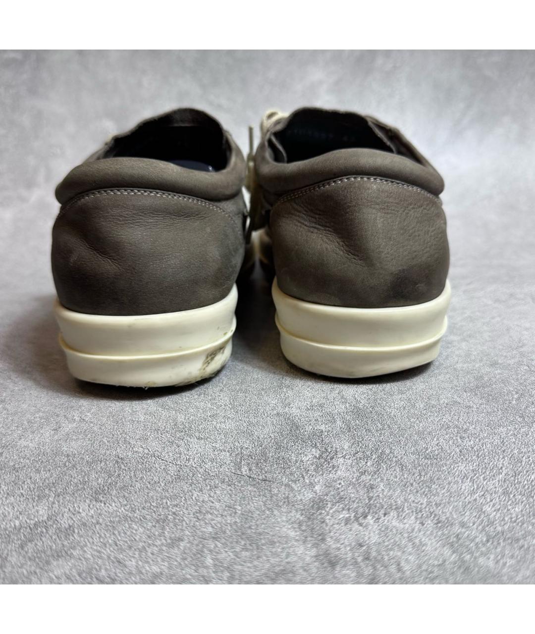 RICK OWENS Коричневые замшевые низкие кроссовки / кеды, фото 4