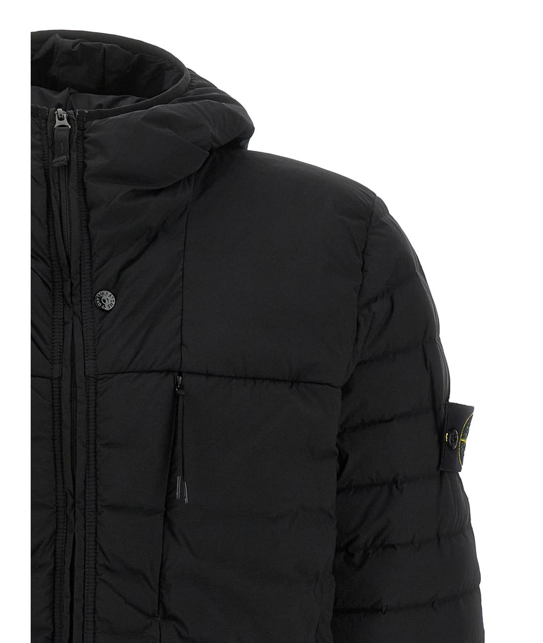 STONE ISLAND Черный полиамидовый пуховик, фото 3