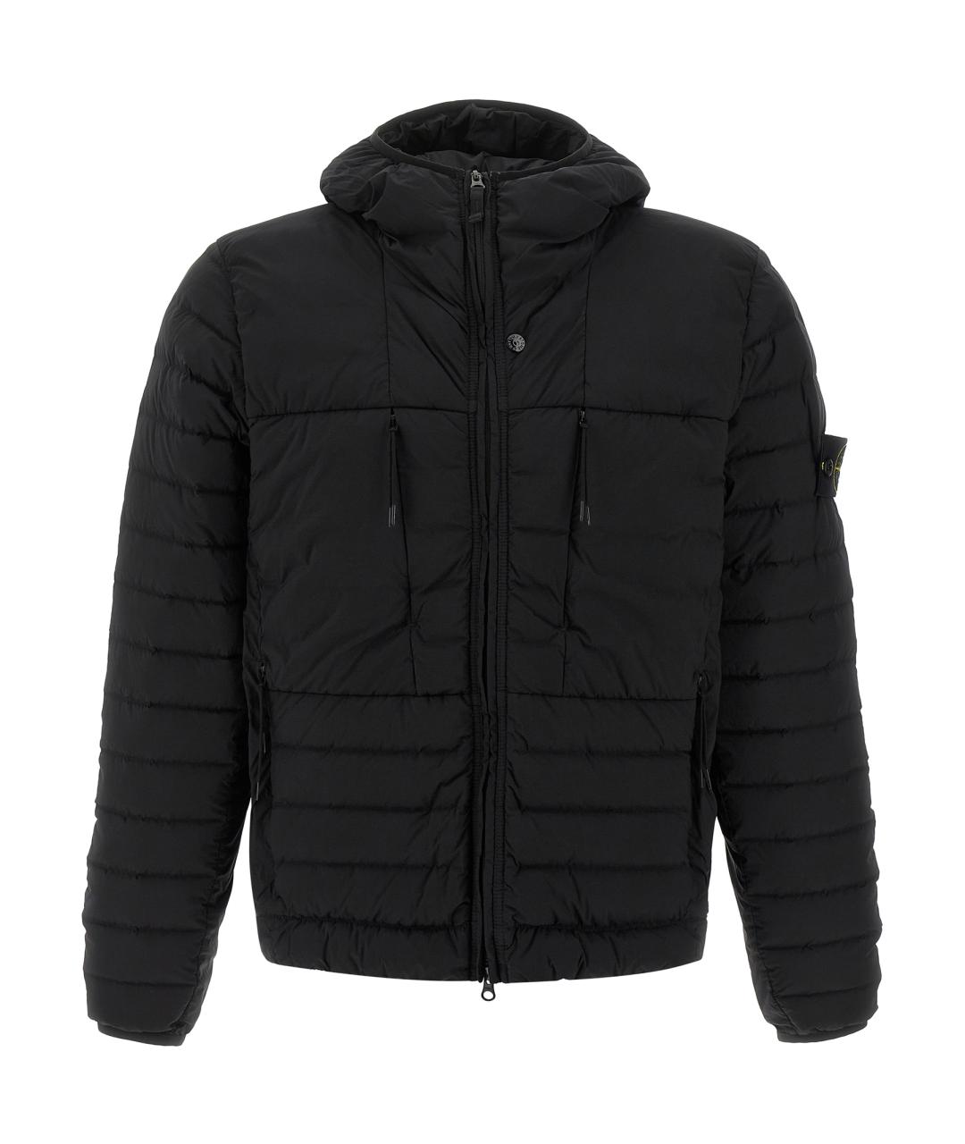 STONE ISLAND Черный полиамидовый пуховик, фото 1