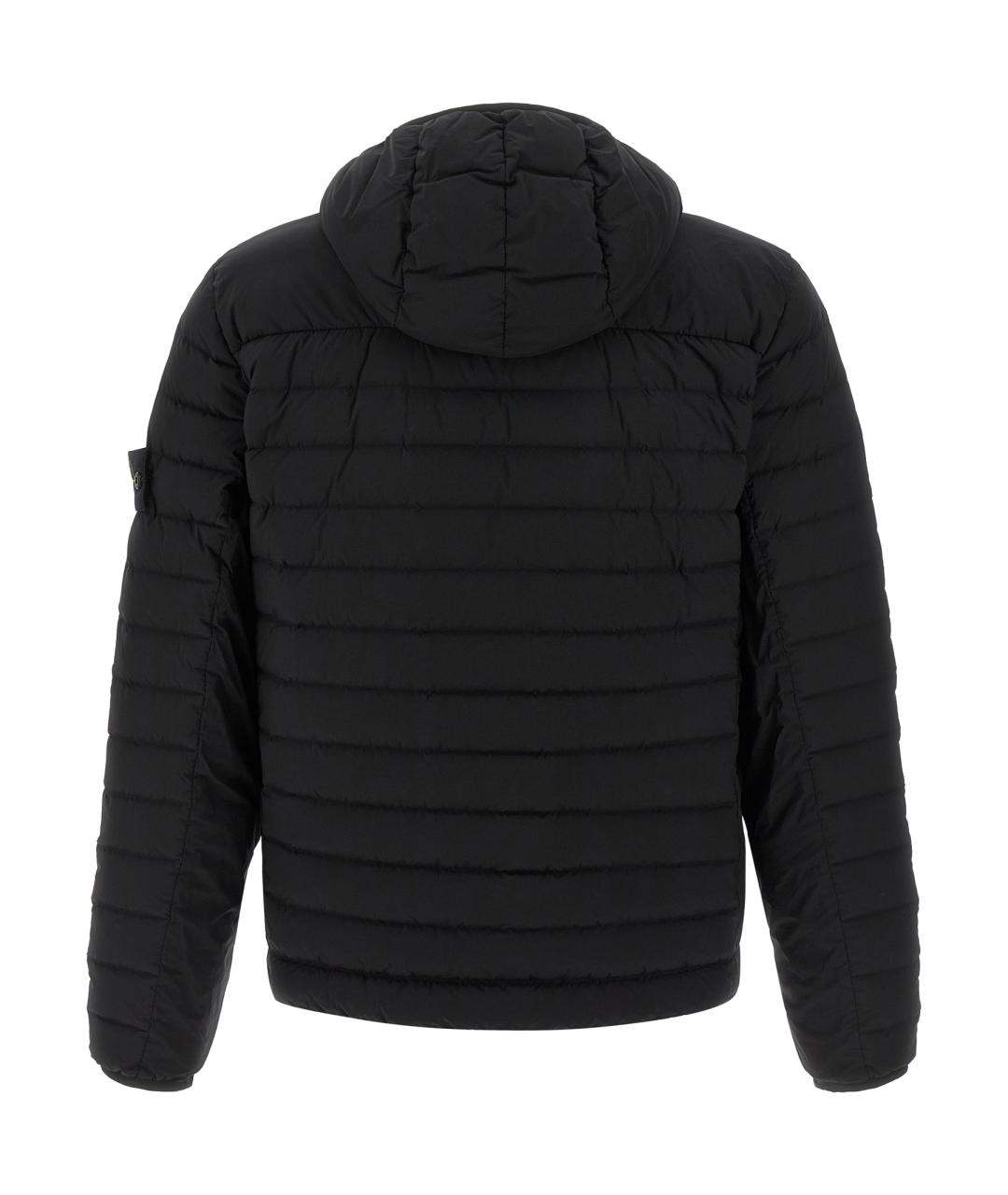 STONE ISLAND Черный полиамидовый пуховик, фото 2