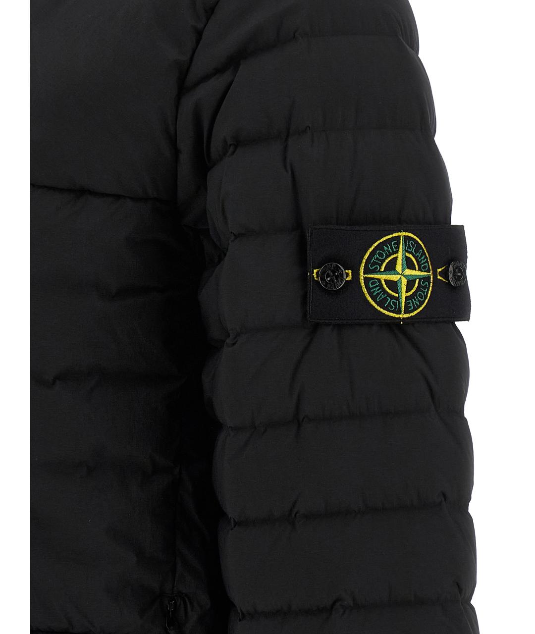 STONE ISLAND Черный полиамидовый пуховик, фото 4