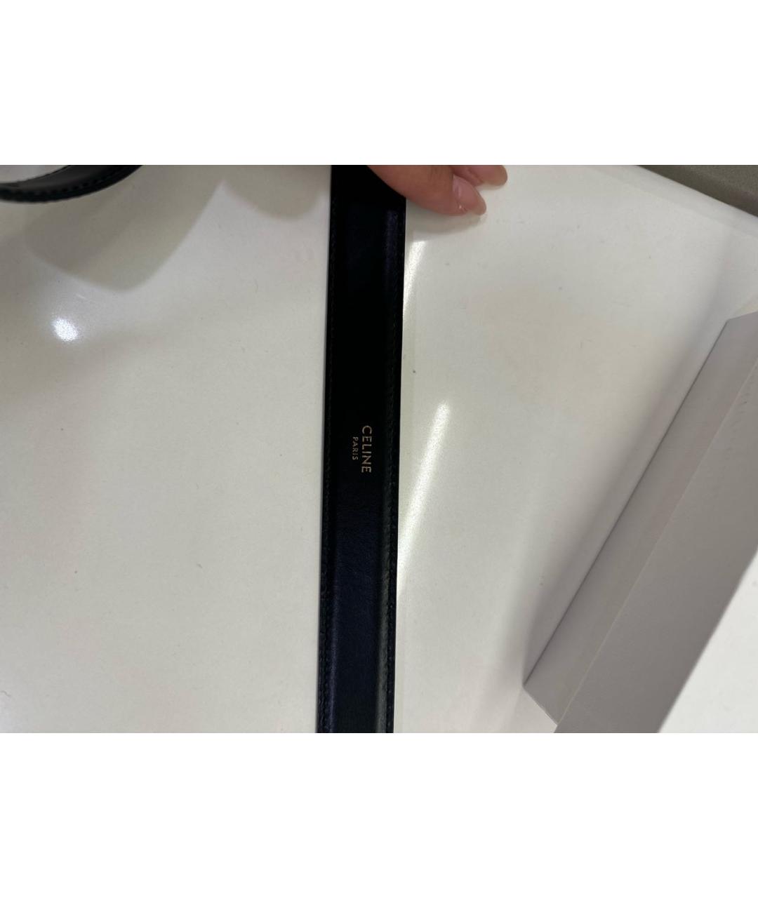 CELINE Черный кожаный ремень, фото 3