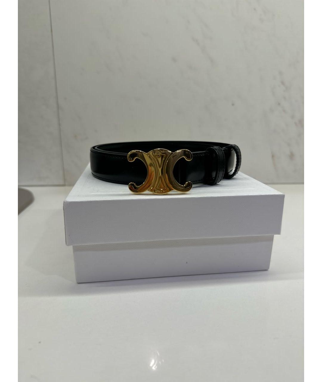 CELINE Черный кожаный ремень, фото 7