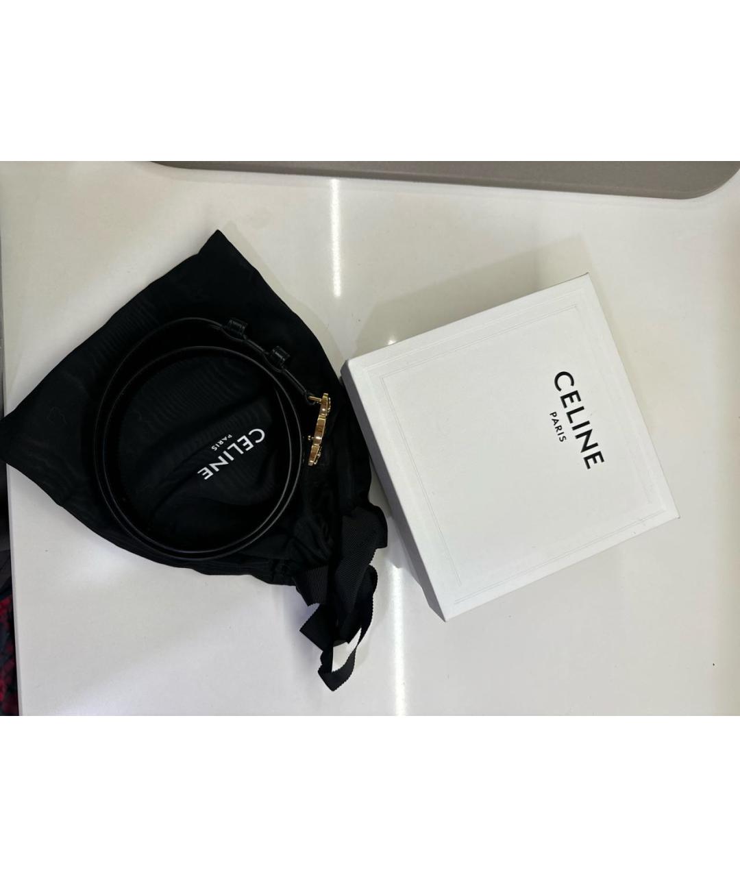 CELINE Черный кожаный ремень, фото 6