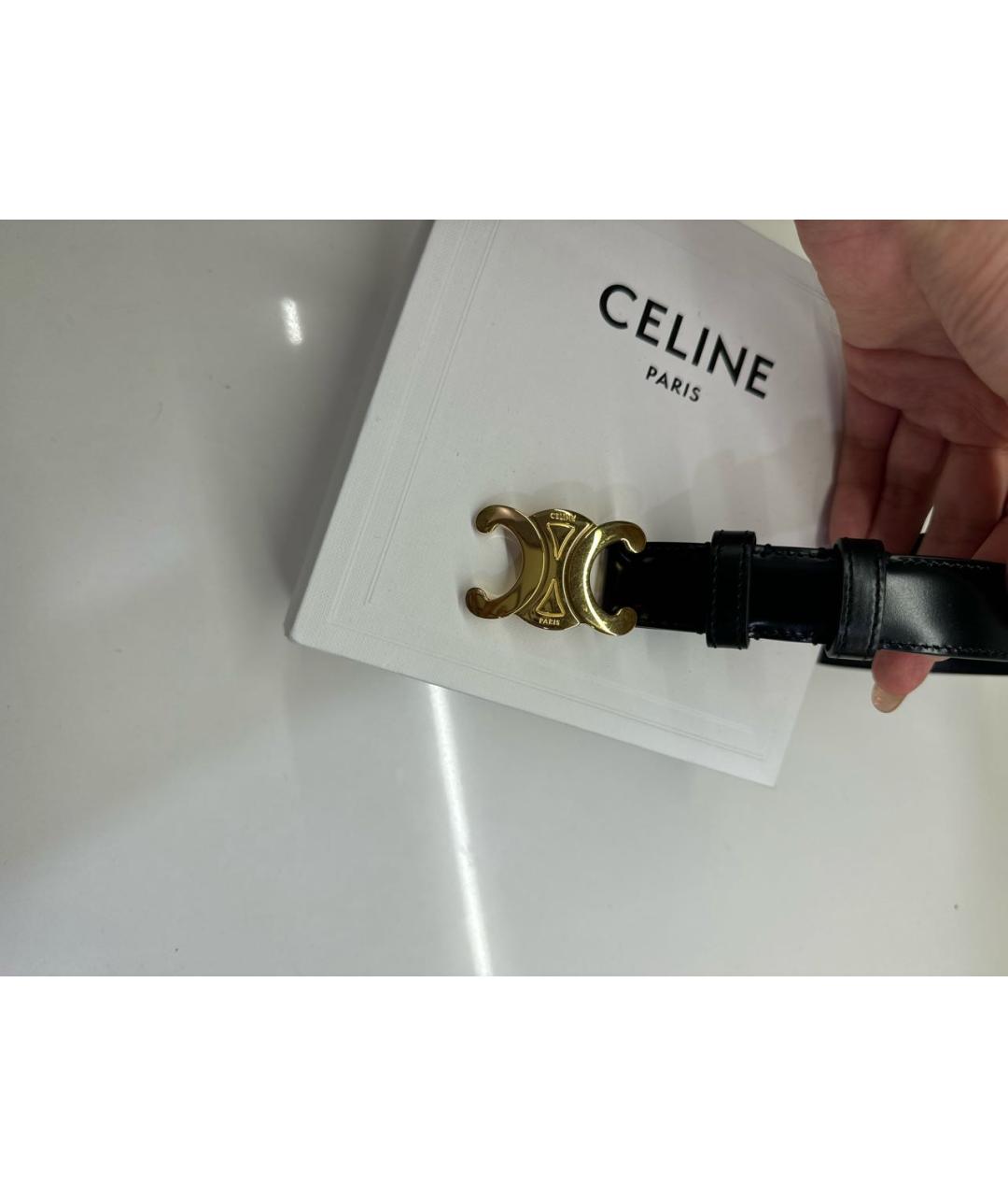 CELINE Черный кожаный ремень, фото 2