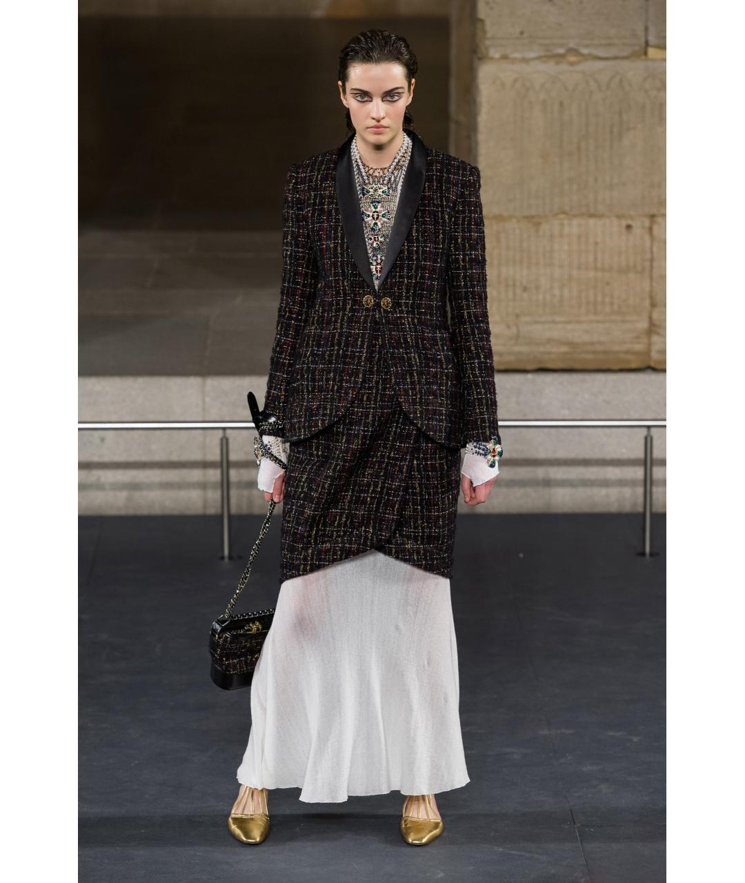 CHANEL Темно-синий твидовый жакет/пиджак, фото 2