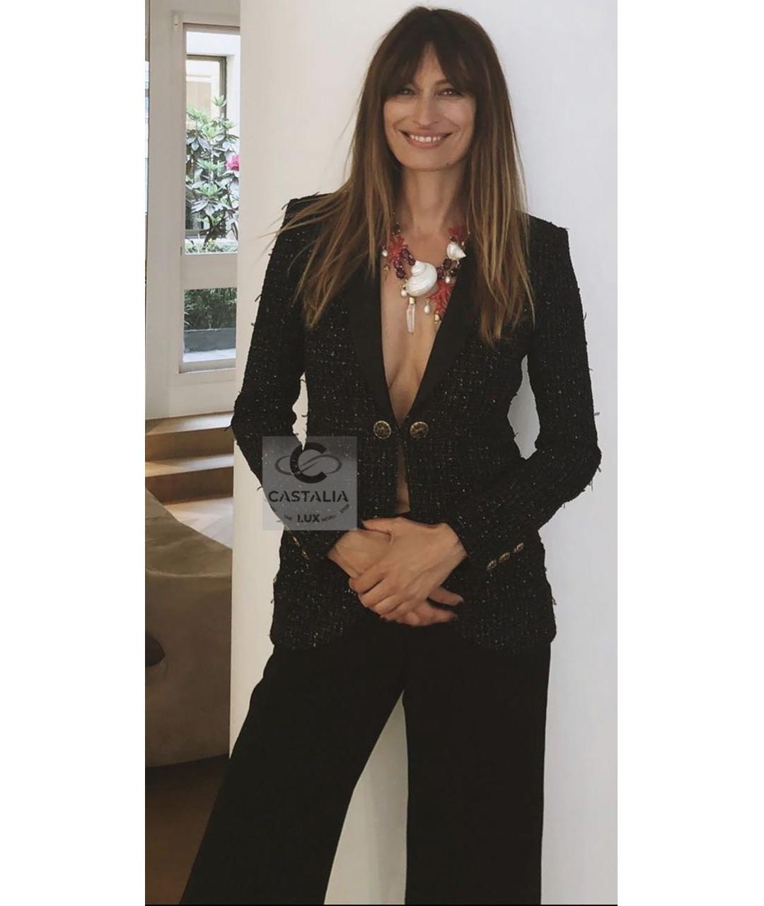 CHANEL Темно-синий твидовый жакет/пиджак, фото 4