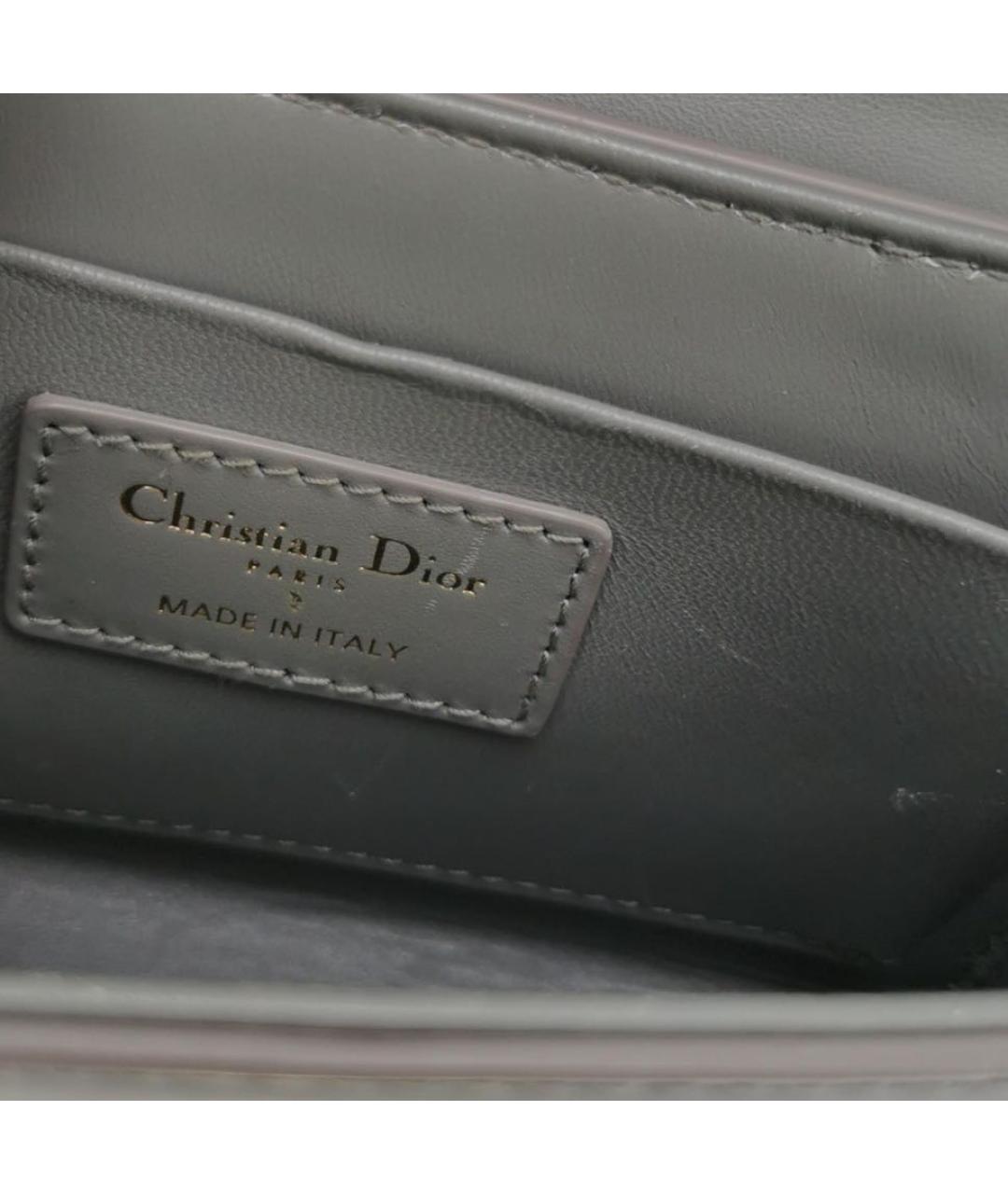 CHRISTIAN DIOR Серая кожаная сумка через плечо, фото 7