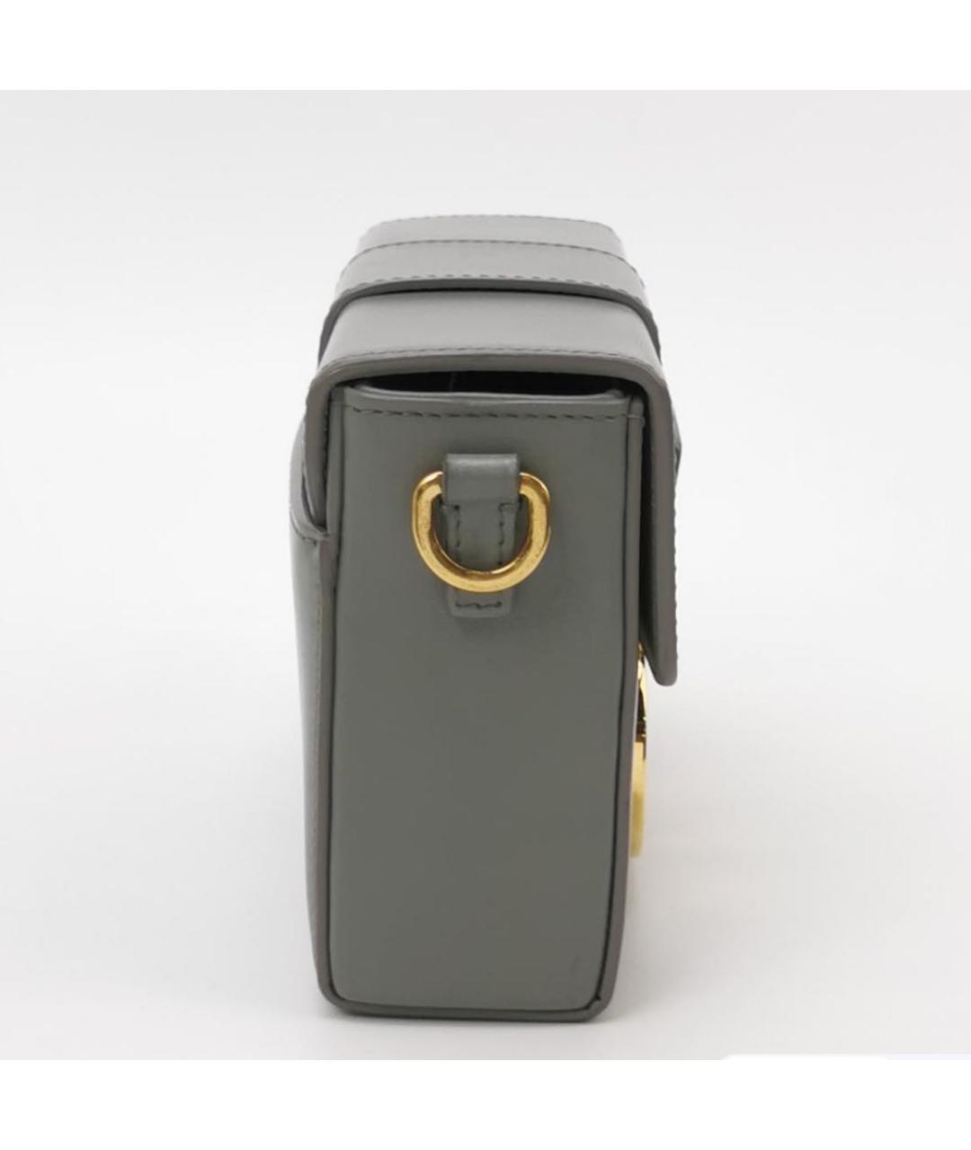 CHRISTIAN DIOR Серая кожаная сумка через плечо, фото 2