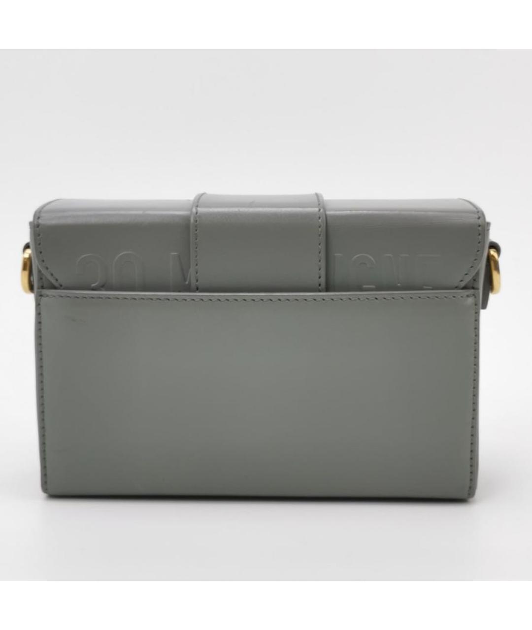 CHRISTIAN DIOR Серая кожаная сумка через плечо, фото 3