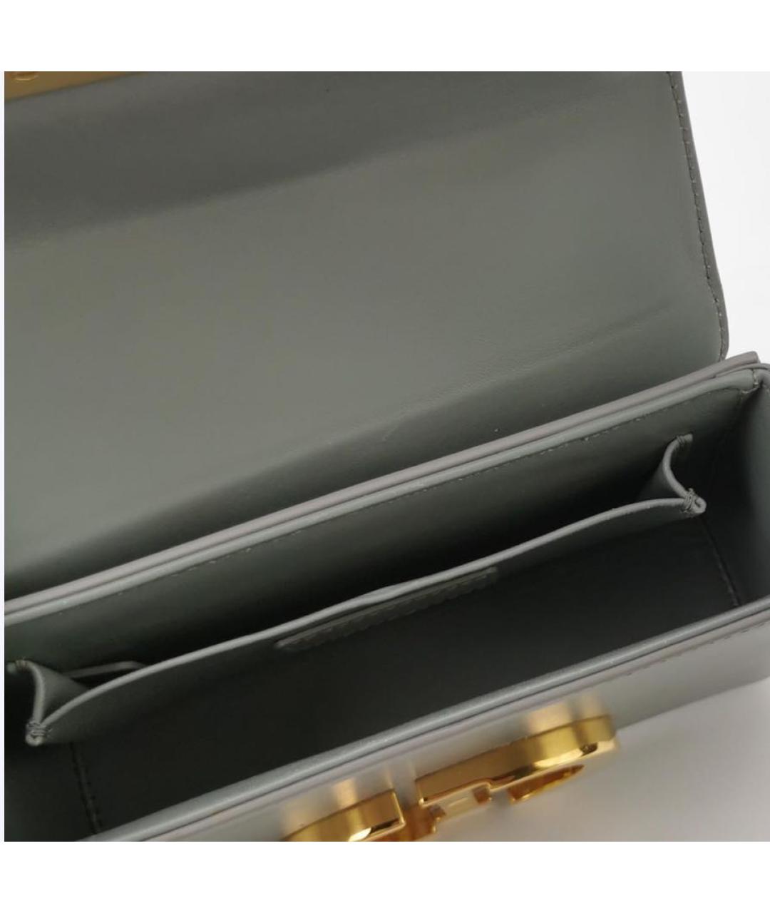 CHRISTIAN DIOR Серая кожаная сумка через плечо, фото 4