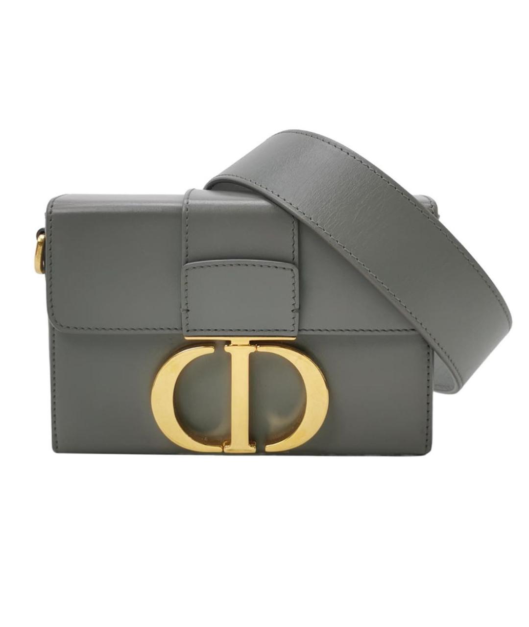 CHRISTIAN DIOR Серая кожаная сумка через плечо, фото 1