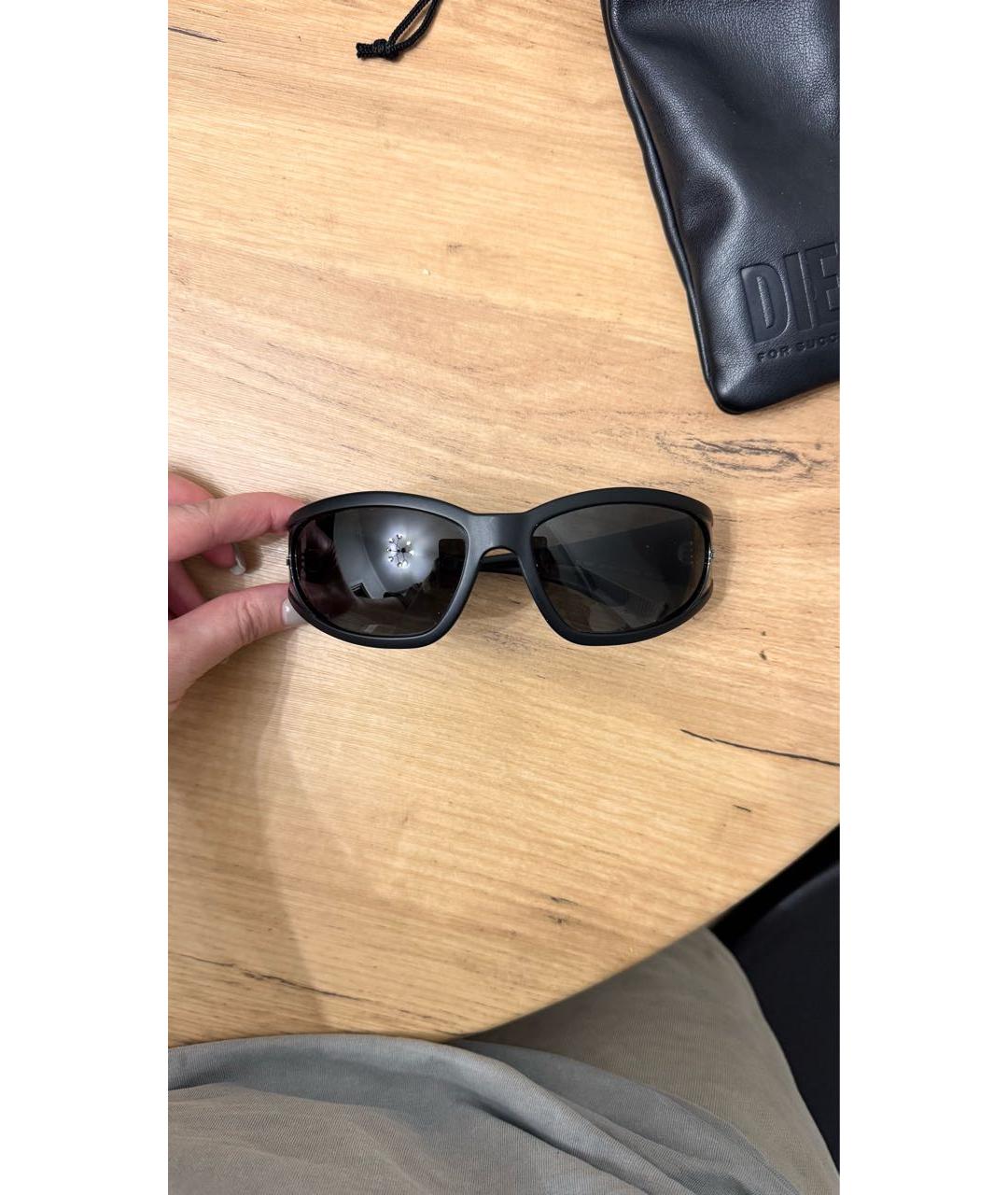 DIESEL Черные пластиковые солнцезащитные очки, фото 3
