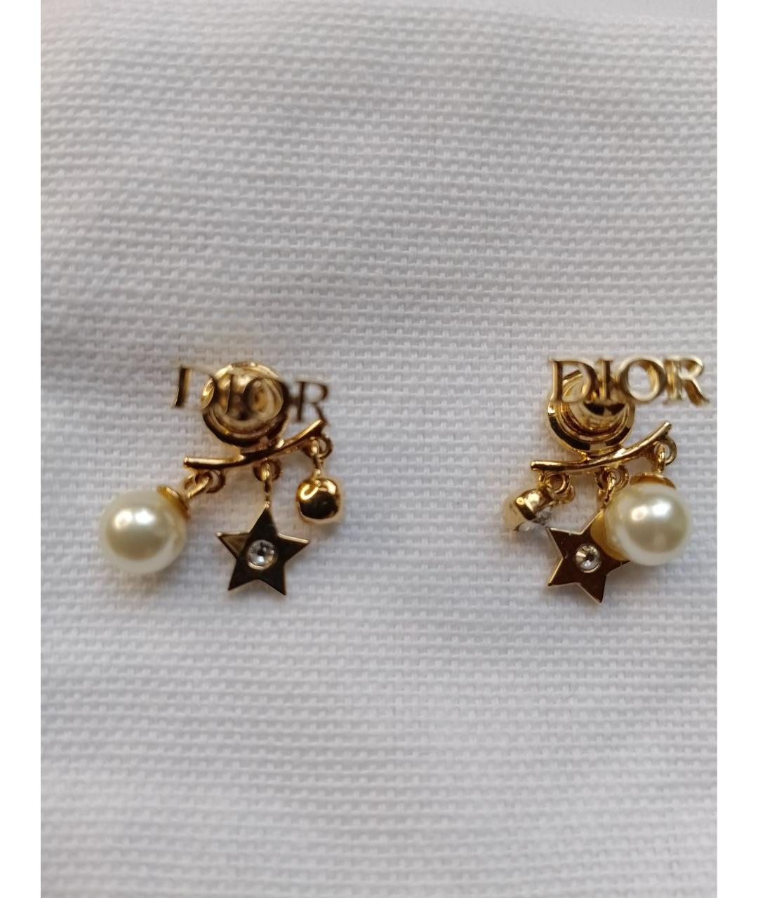 CHRISTIAN DIOR Золотые металлические серьги, фото 5