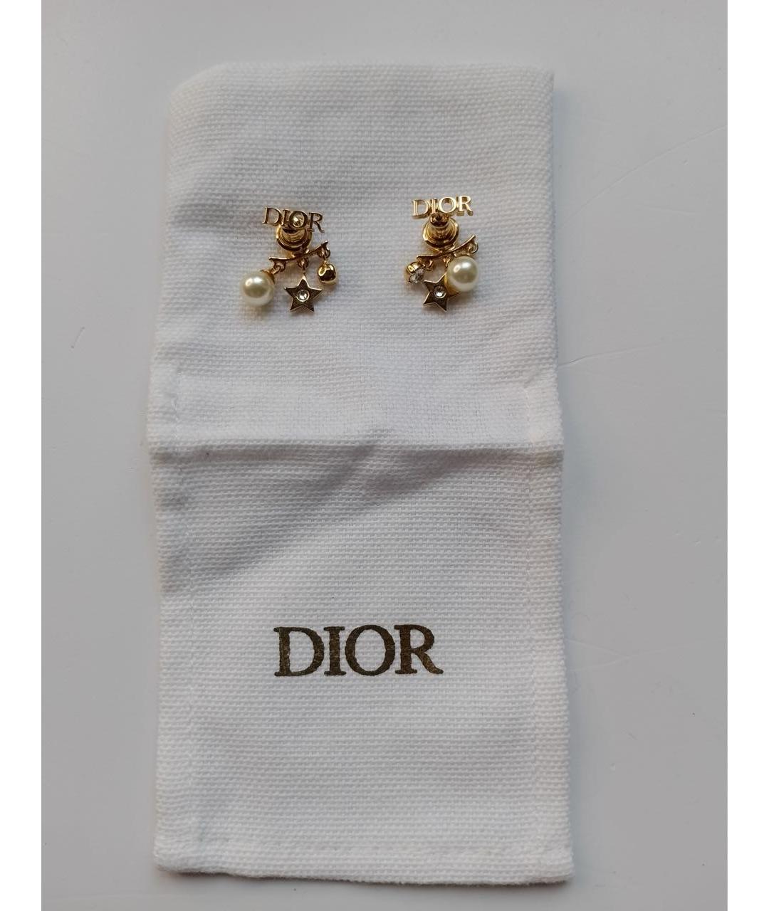 CHRISTIAN DIOR Золотые металлические серьги, фото 4