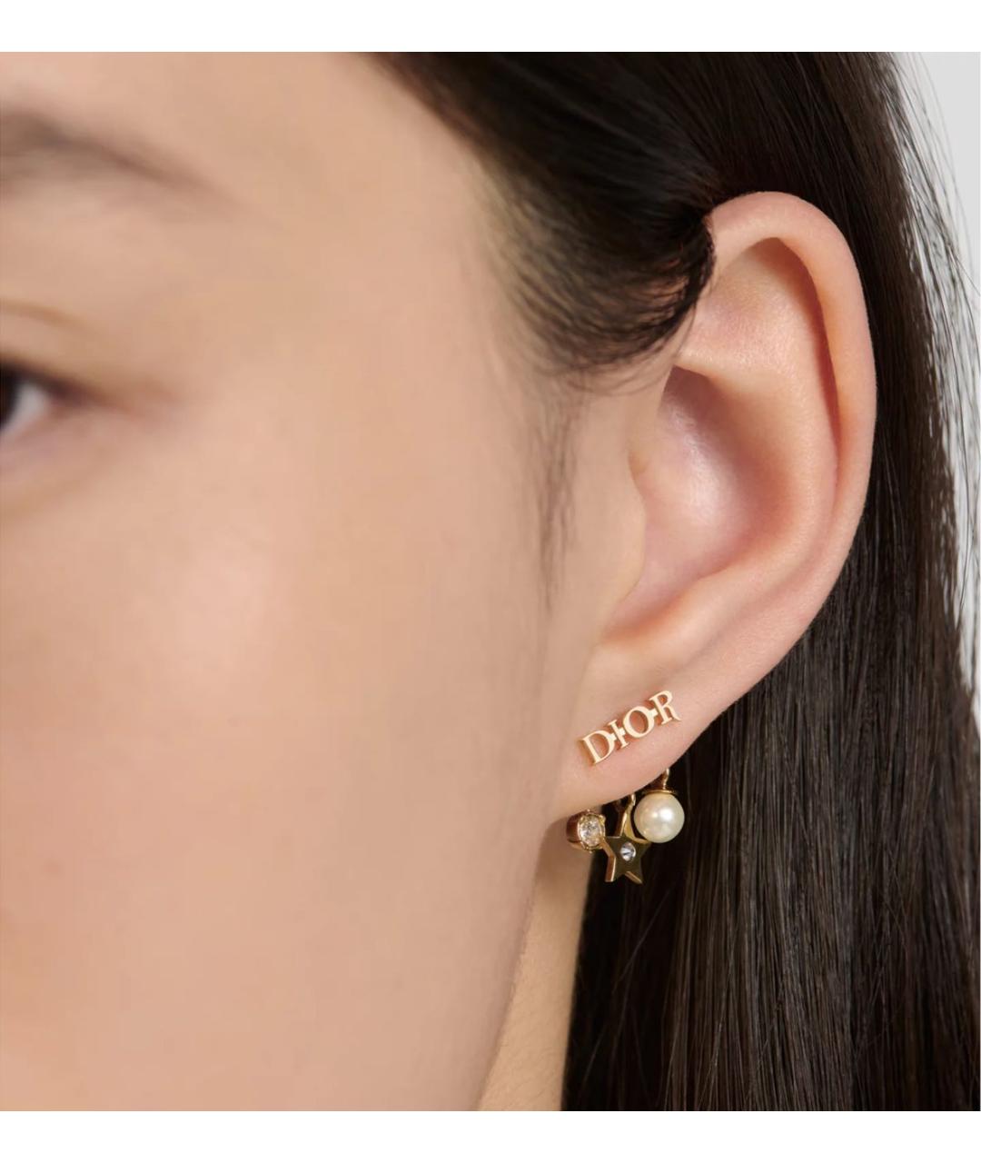 CHRISTIAN DIOR Золотые металлические серьги, фото 3