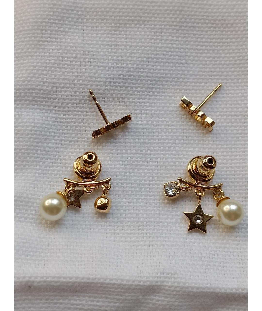 CHRISTIAN DIOR Золотые металлические серьги, фото 7