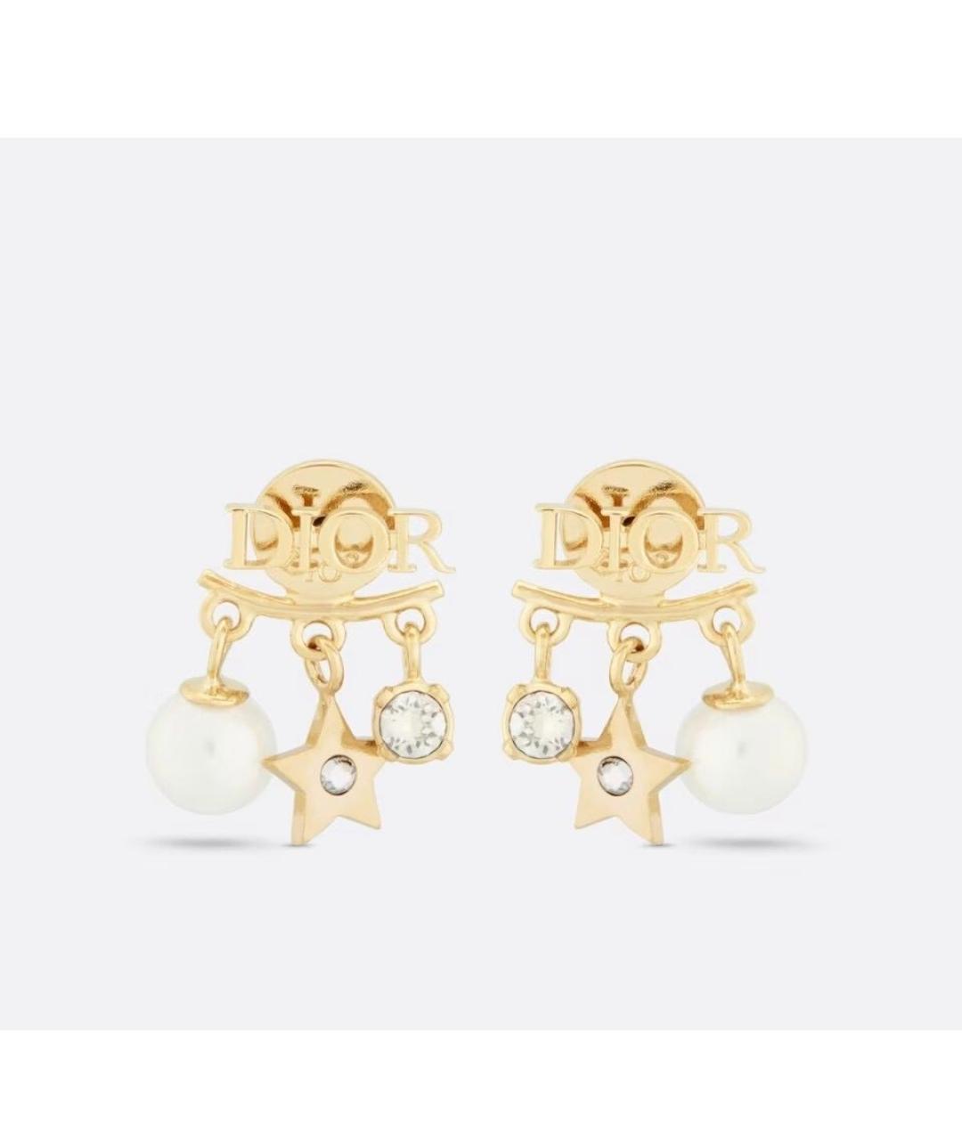 CHRISTIAN DIOR Золотые металлические серьги, фото 8