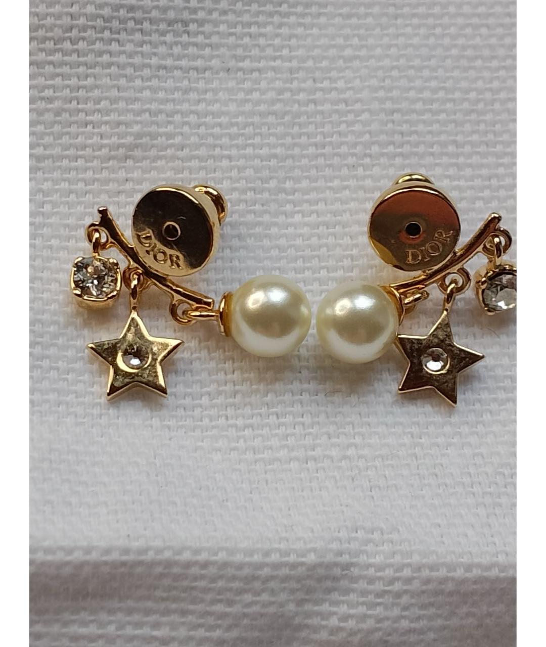 CHRISTIAN DIOR Золотые металлические серьги, фото 6