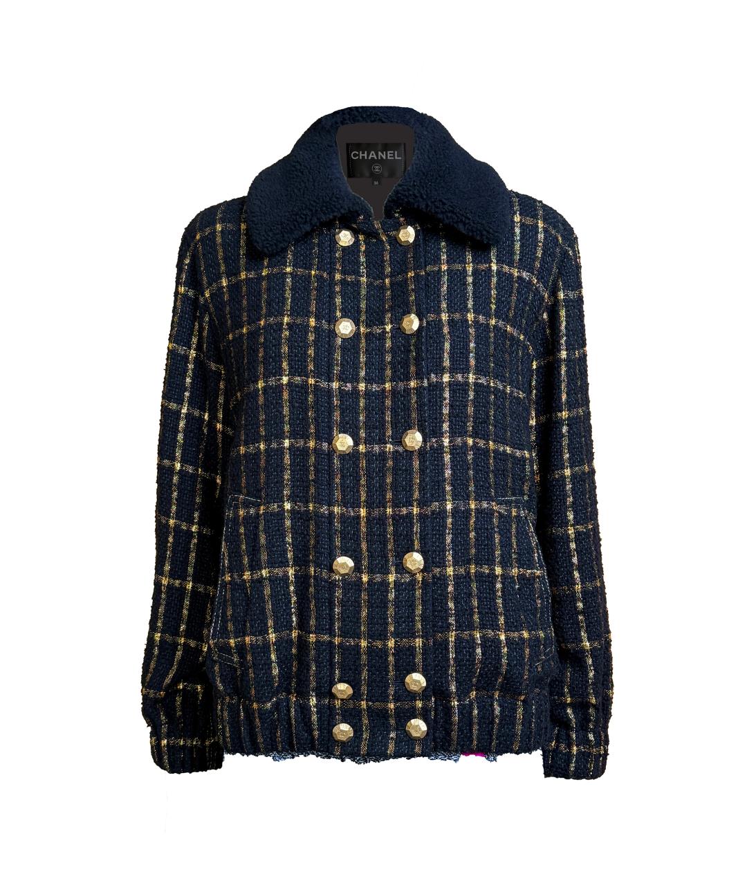 CHANEL Черный твидовый жакет/пиджак, фото 1