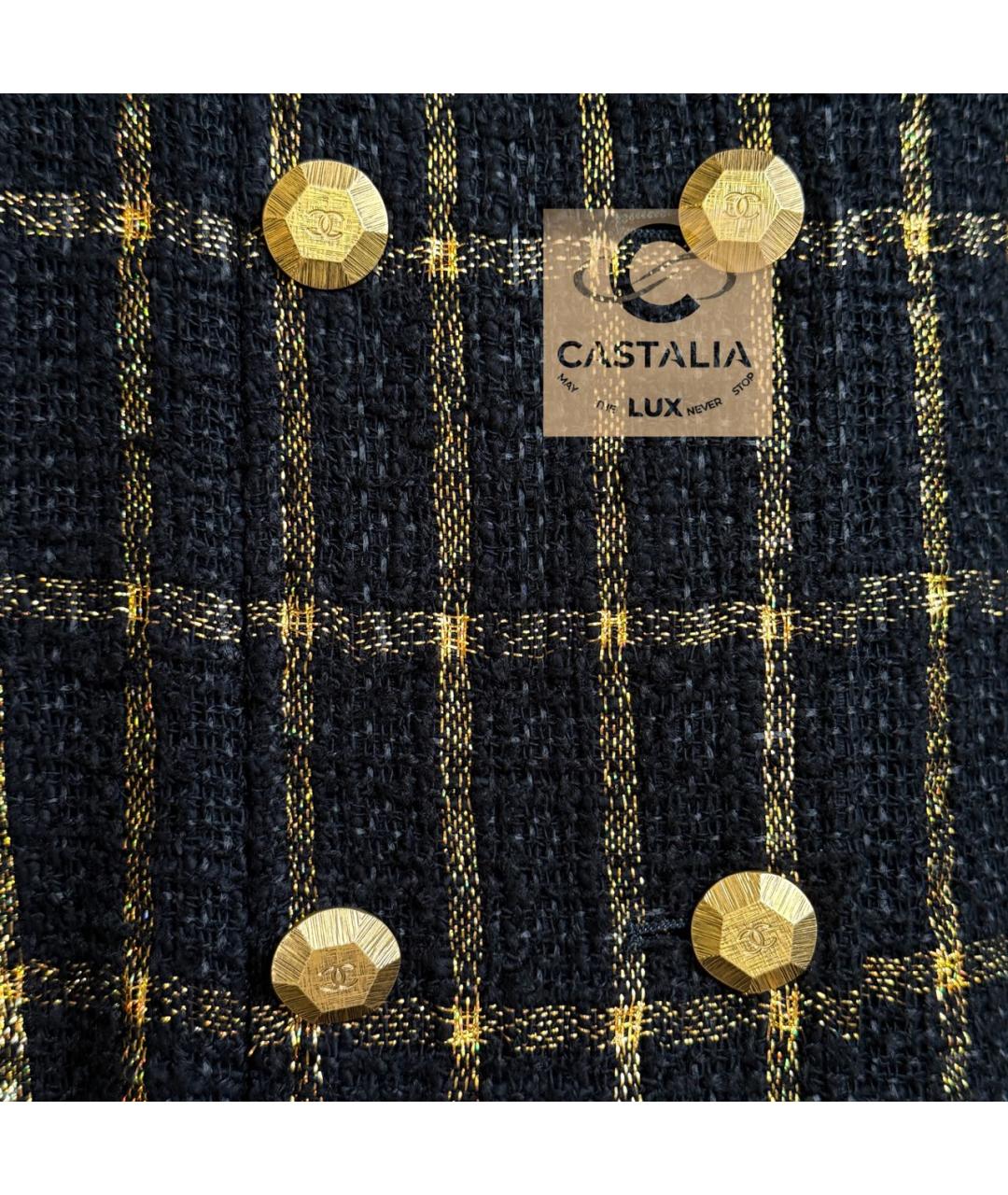 CHANEL Черный твидовый жакет/пиджак, фото 6